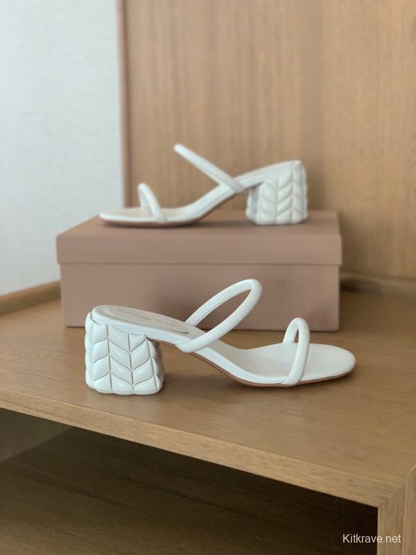 2025 Women Gianvito Rossi White Leather Sandals