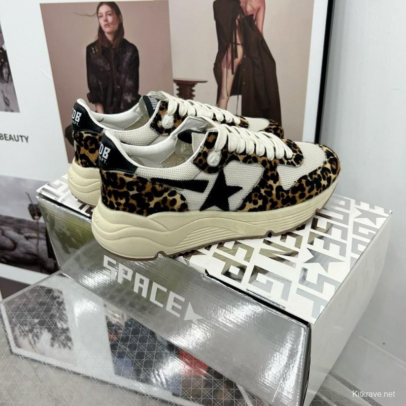 2024 Unisex GGDB White Black Leopard Mesh Leather Sneakers