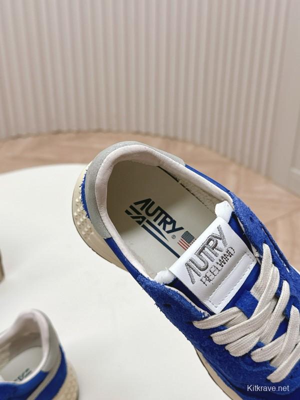 2024 Men Autry Blue Grey Suede Mesh Sneakers MJ00330