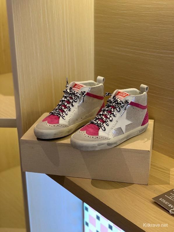 2024 Unisex GGDB White Pink Leather Suede High Top Sneakers MJ00300
