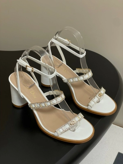 Dior D-lssime Heeled Sandals with Crystal Embellishments and Cross Straps - 2025SS