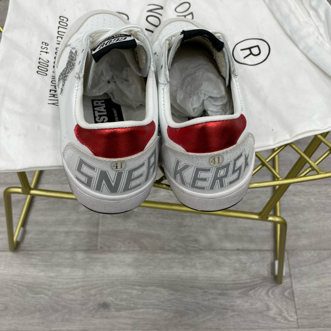 2024 Unisex GGDB White Grey Red Leather Low Top Sneakers MJ00260