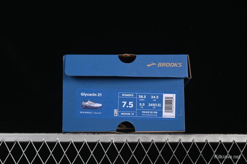 Brooks Glycerin 21 Cushioned Marathon Nitrogen Running Shoes - 1104191D158