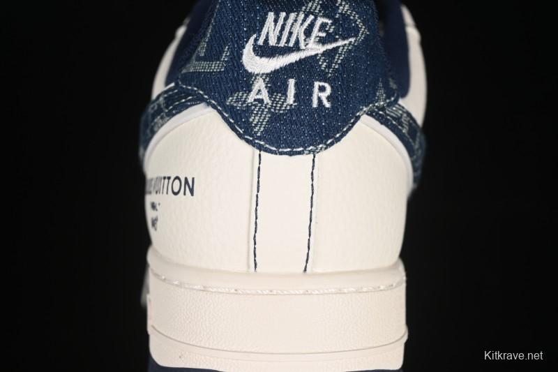 Nike Air Force 1 '07 Low LV Collaboration Dual-Tone Blue Denim Hook Low-Top Casual Sneakers - YX5066-342