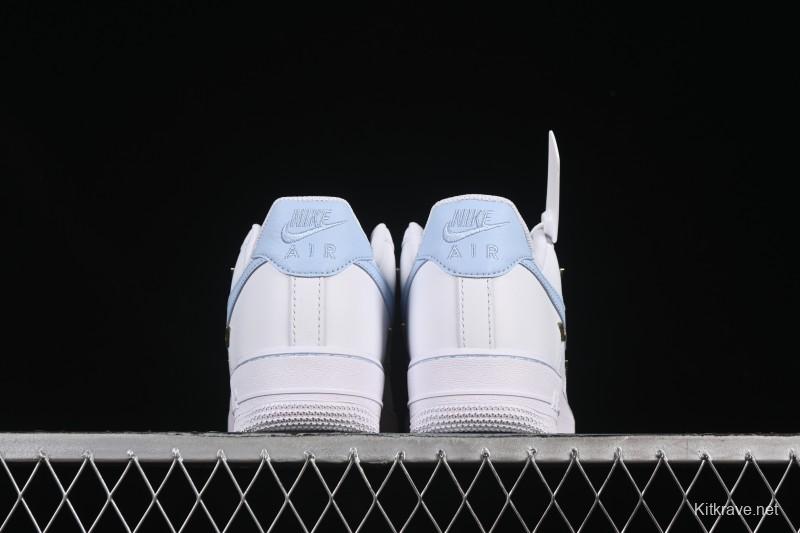 Nike Air Force 1 '07 Low Custom 2D Theme Four Hook Sky Blue Casual Sneakers - ZH0316-084