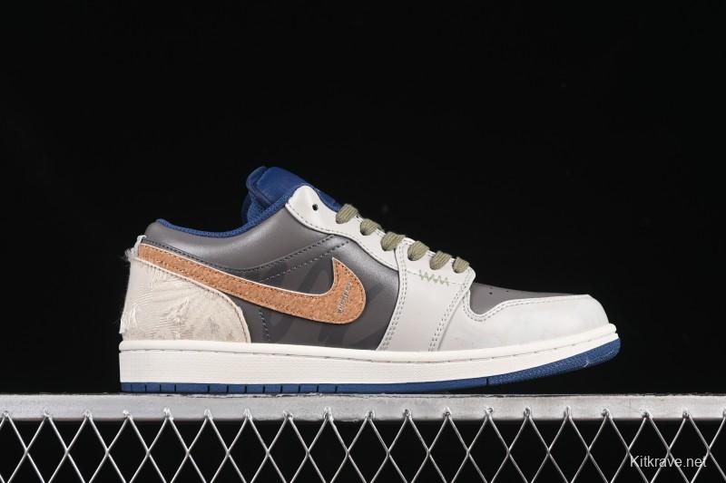 Nike Air Jordan 1 Low Retro Basketball Shoes Panda Mischief Pioneer Knight Brown Grey - 553558-414