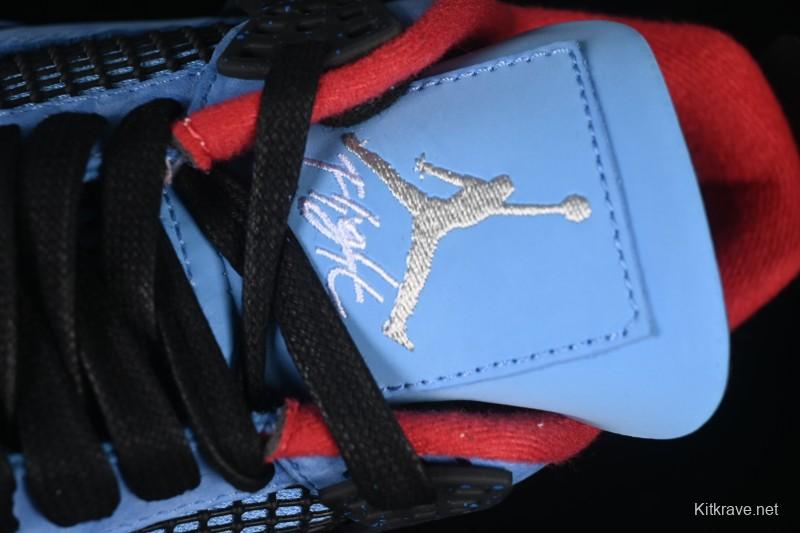 Nike Travis Scott Cactus Jack x Air Jordan 4 Retro AJ4 Collaboration Suede Blue - 308497-406