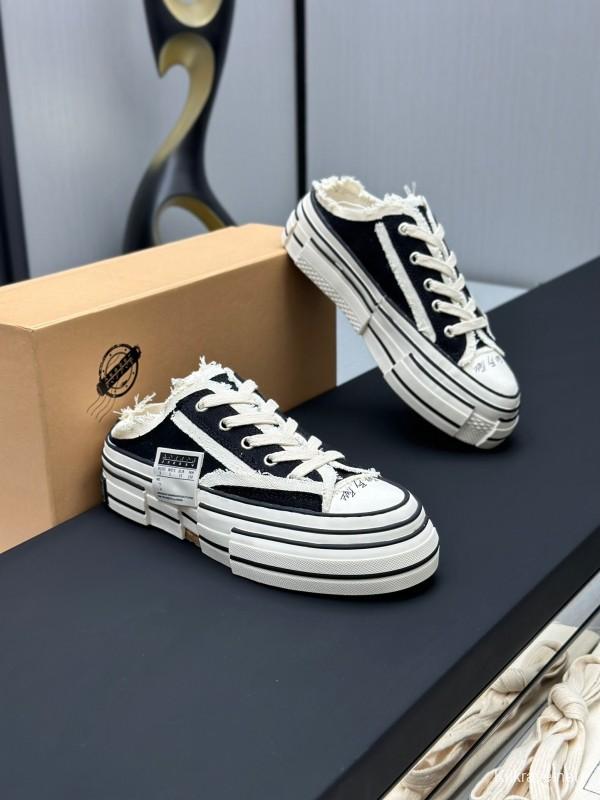2025 Unisex XVESSEL Black White Canvas Plimsolls Vulcanized AS00240