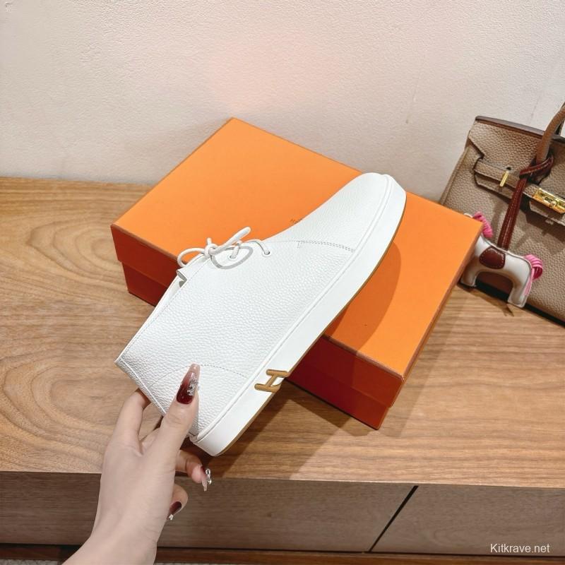 2025 Unisex H White Leather Classic Boots AS00380