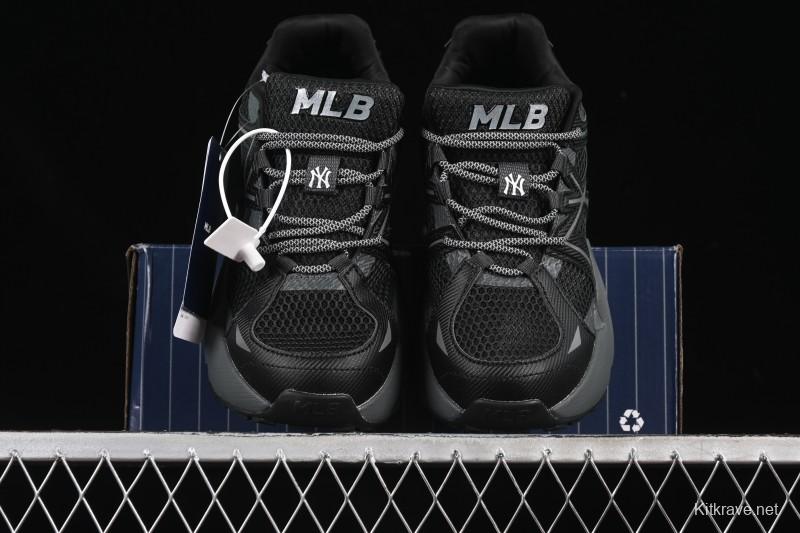 New York Yankees MLB Dome Runner Thick Sole Hollow Out Height Increasing Casual Running Shoes - 3ARND015N50BKS