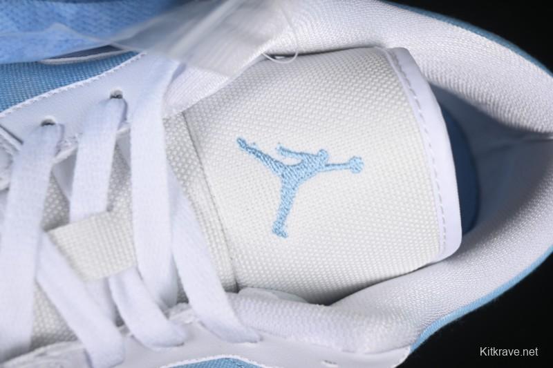 Nike Air Jordan 1 Low Worn Blue Denim Casual Sneakers - HQ2004-400