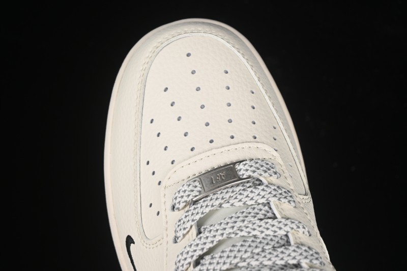 Nike Air Force 1'07 Low Casual Sneakers with Triple Black Swoosh - XX3168-183