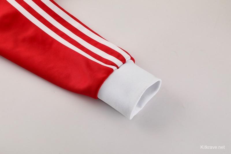 2025 Adidas Original Red Full Hoodie Zipper Jacket +Long Pants