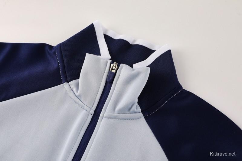 2025 Nike Grey/Navy Full Hoodie Zipper Jacket +Long Pants