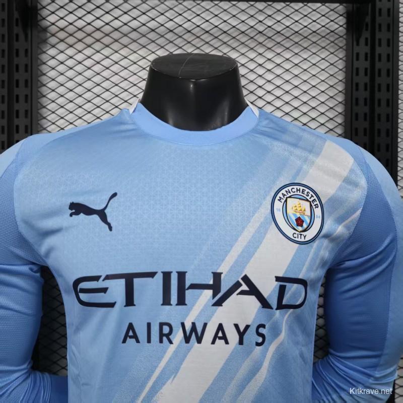 Player Version 25/26 Manchester City Home Long Sleeve Jersey