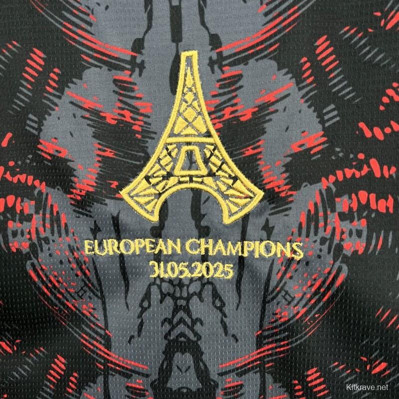 2025/26 PSG Paris Saint-Germain (CAMPEONES DE EUROPA) Grey Jersey