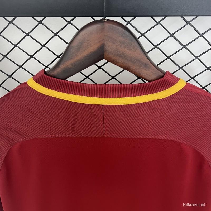 Retro 17/18 Roma Home Long Sleeve Jersey