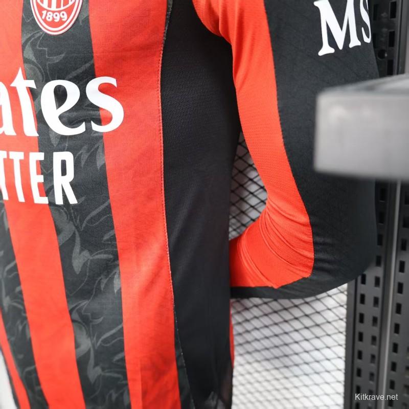 Player Version 25/26 AC Milan Home Long Sleeve Jersey