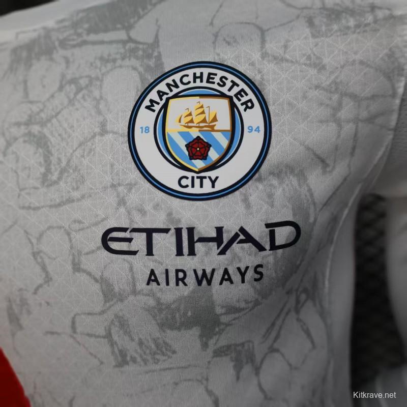 Player Version 25/26 Manchester City Away Long Sleeve Jersey