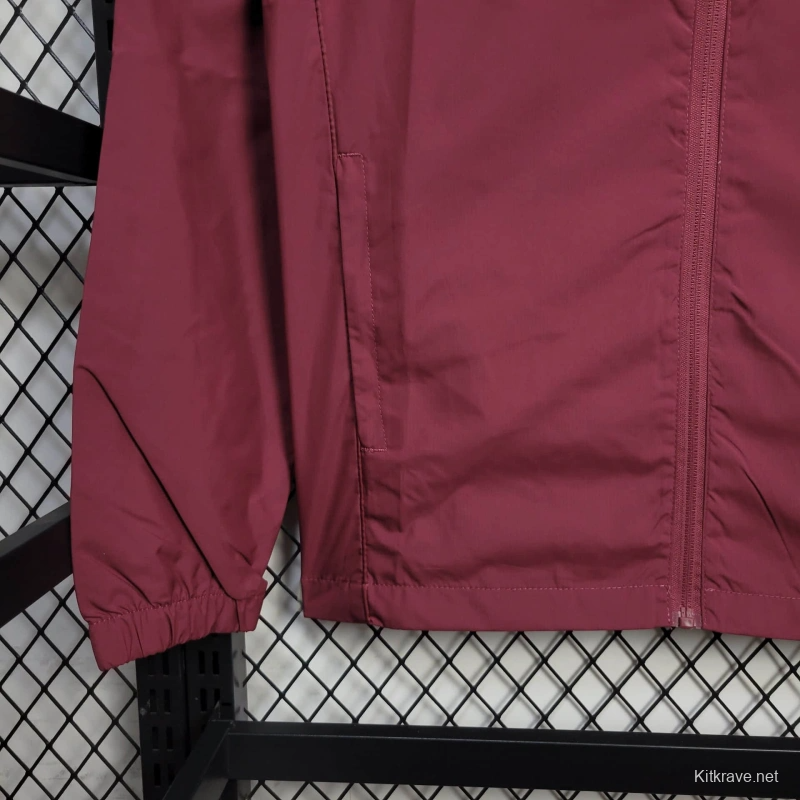 25/26 Bayern Munich Jacket Wine Windbreaker