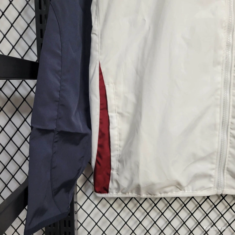 25/26 Manchester United Jacket White Windbreaker