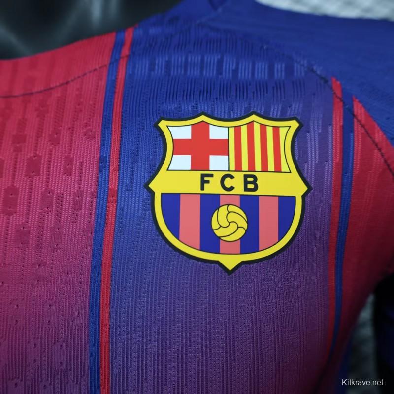 Player Version 25/26 Barcelona Home Jersey Without Sponsor