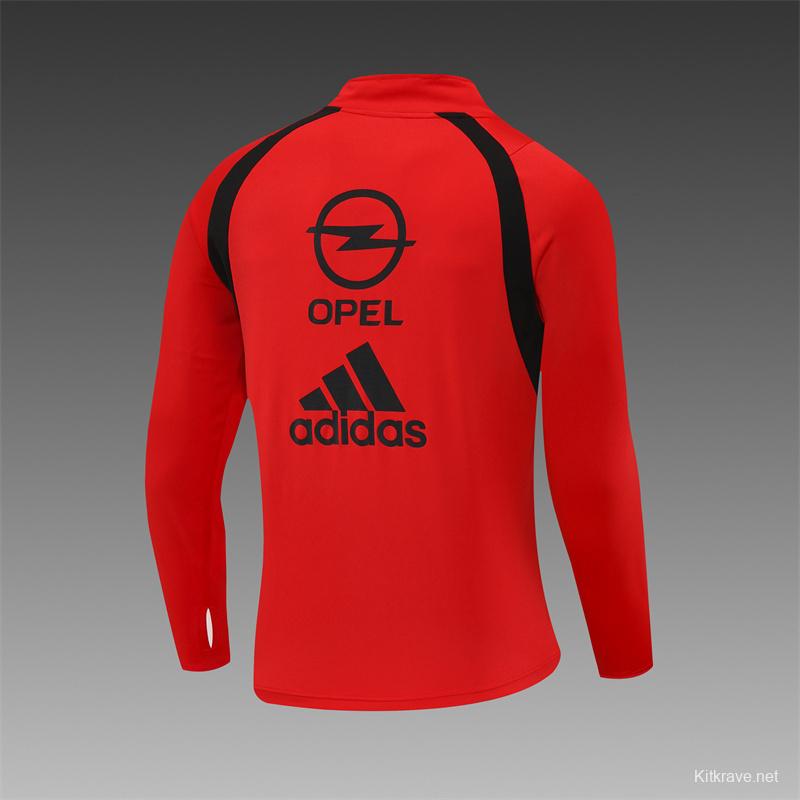 Retro 03/04 AC Milan Red Half Zipper Jacket