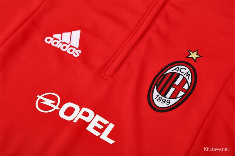 Retro 04/05 AC Milan Red Half Zipper Jacket+Long Pants