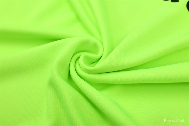 Retro 15/16 Real Madrid Fluorescent Green Half Zipper Jacket