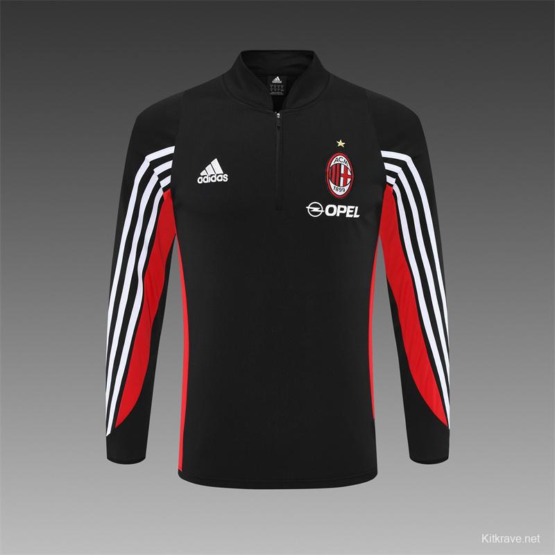 Retro 03/04 AC Milan Black Half Zipper Jacket