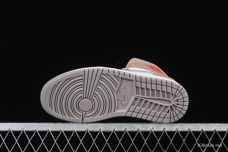 Nike Air Jordan 1 Mid AJ1 White Wheat Mid-Top Casual Sneakers - DQ8426-200