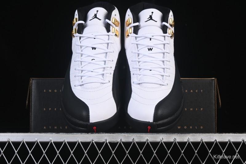 Nike Air Jordan 12 Retro Taxi Gold Buckle Basketball Shoes - CT8013-117