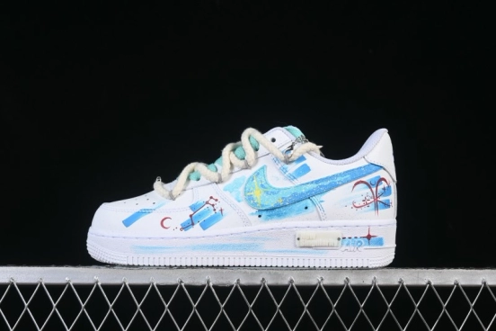 Nike Air Force 1 '07 Low Aries Hand-Painted Doodle Zodiac Series Casual Sneakers - 321-419