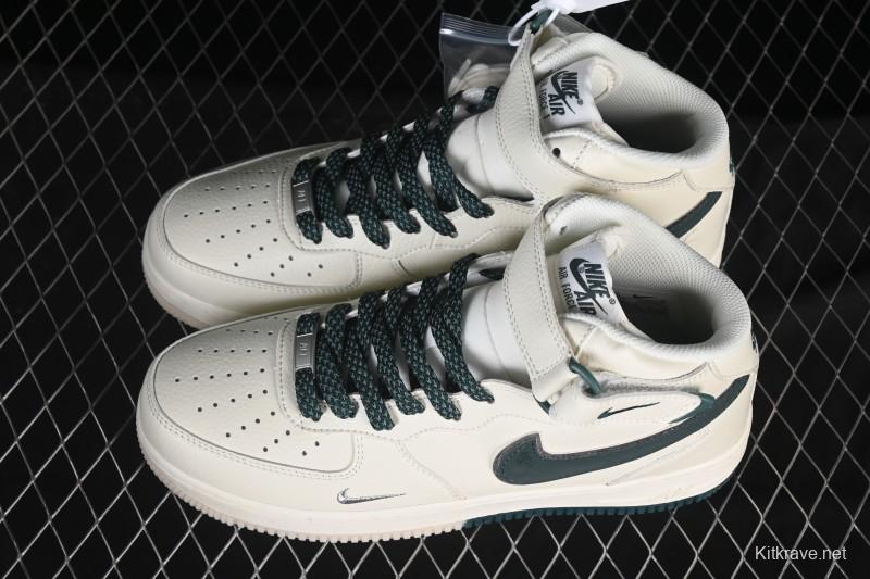 Nike Air Force 1'07 Mid Casual Shoes with Reflective Design and Full-Length Air Cushion - XL0236-235