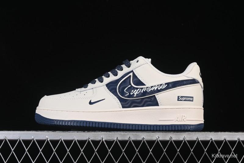 Nike Air Force 1'07 Low Supreme Co-branded Ripple Beige Blue Casual Skate Shoes - XY2025-001
