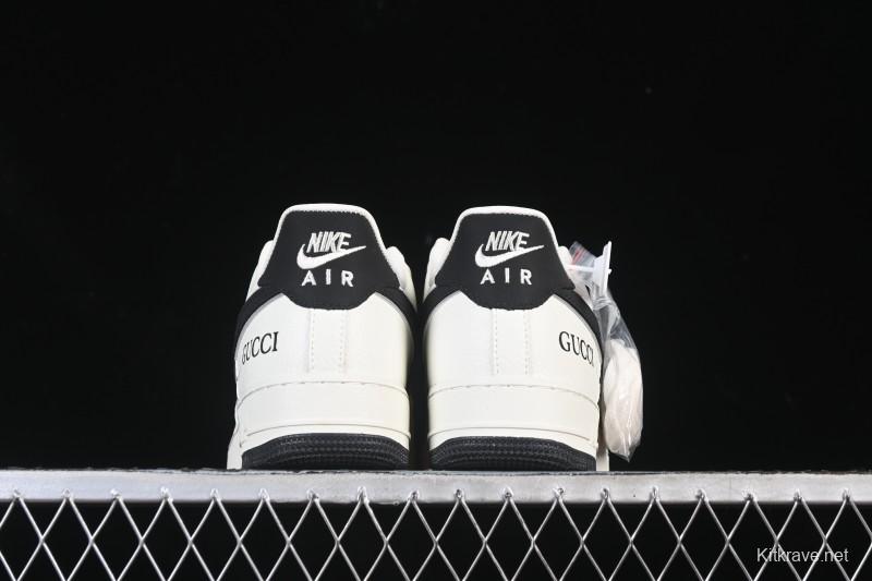 Nike Air Force 1'07 Low Gucci Collaboration White Gray Black Casual Sneakers - YF9511-808