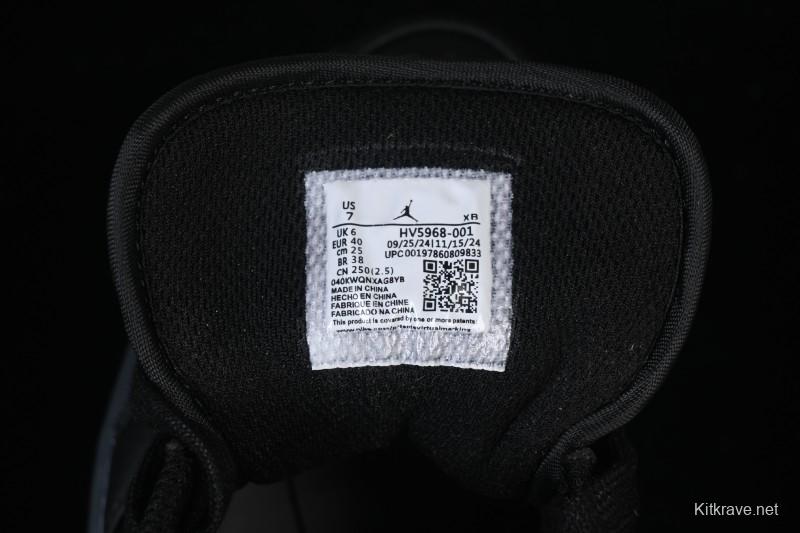 Nike Air Jordan 1 Low AJ1 Black White Canvas Patch Low Top Casual Basketball Shoes - HV5968-001