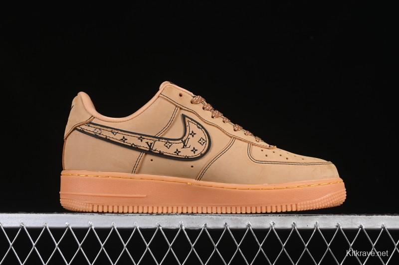 Nike Air Force 1 '07 Low LV Collaboration Wheat Print Casual Sneakers - DK0188-082