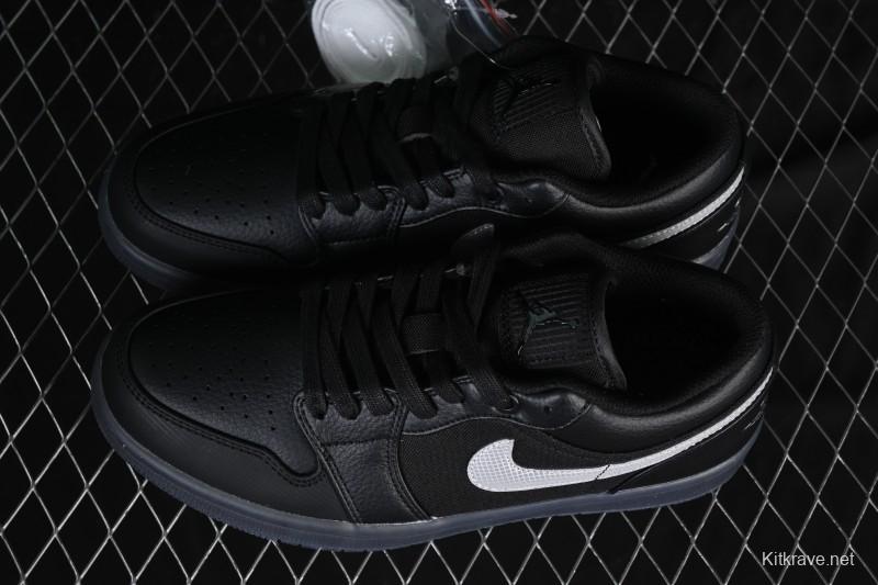 Nike Air Jordan 1 Low AJ1 Black White Canvas Patch Low Top Casual Basketball Shoes - HV5968-001
