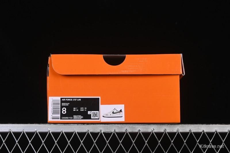 Nike Air Force 1 '07 Low LV Collaboration Black Swoosh Woven Label Casual Sneakers - CX5050-Y23