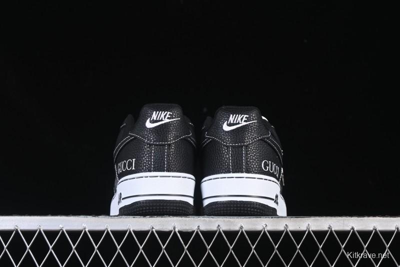 Nike Air Force 1 '07 Low Gucci Collaboration Litchi Grain Print Casual Sneakers - AH8462-002