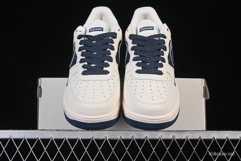 Nike Air Force 1'07 Low Supreme Co-branded Ripple Beige Blue Casual Skate Shoes - XY2025-001
