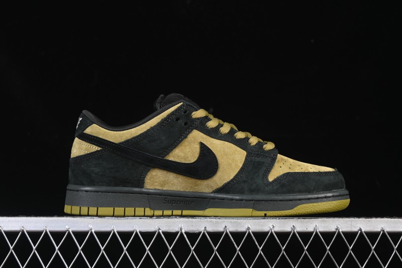 Nike Supreme x Dunk SB Dunk Low Brown Yellow Low-Top Casual Skate Shoes - HQ8487-300