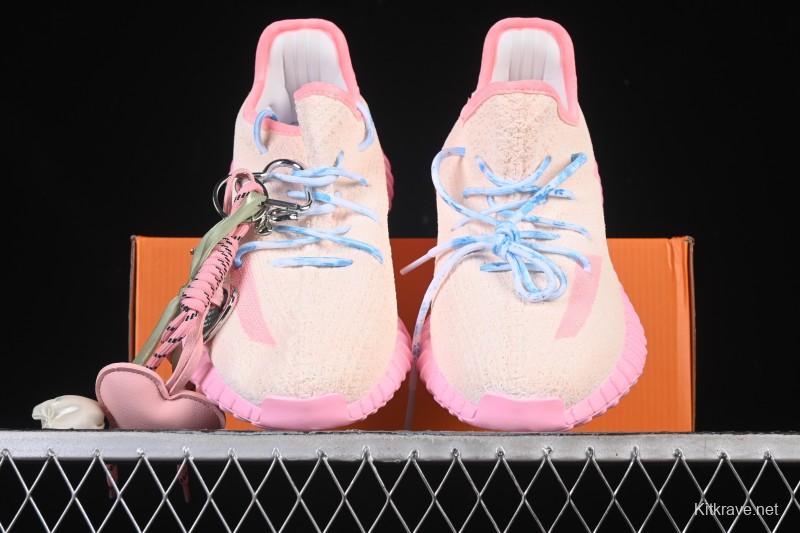 Adidas Yeezy 350 Boost V2 Running Shoes with Pink Watermelon Design - CP9366