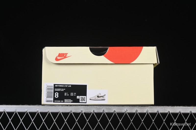 Nike Air Force 1 '07 Low Stussy Collaboration Beige Black Canvas Casual Sneakers - XX3168-155