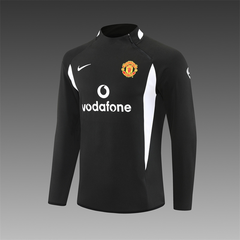 Retro 02/03 Manchester United Black Half Zipper Jacket