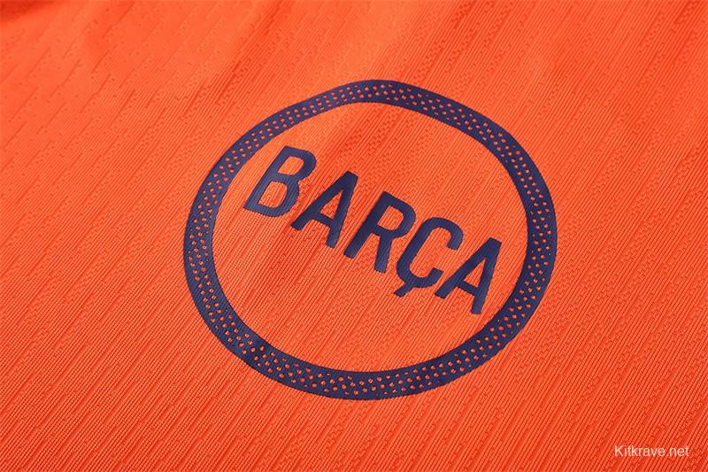 Player Version 25/26 Barcelona Orange T90 Half Zipper Jacket+Long Pants