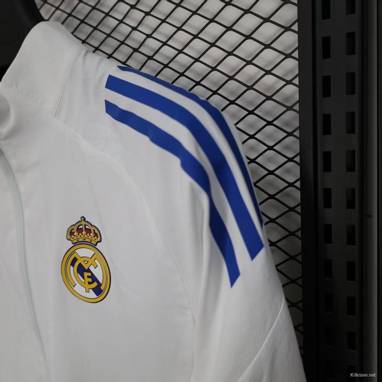 25/26 Real Madrid WHITE Windbreaker (with Inner Lining)