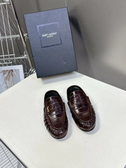 Saint Laurent 2025 SS Classic Loafer Mule Flats - KFY00320