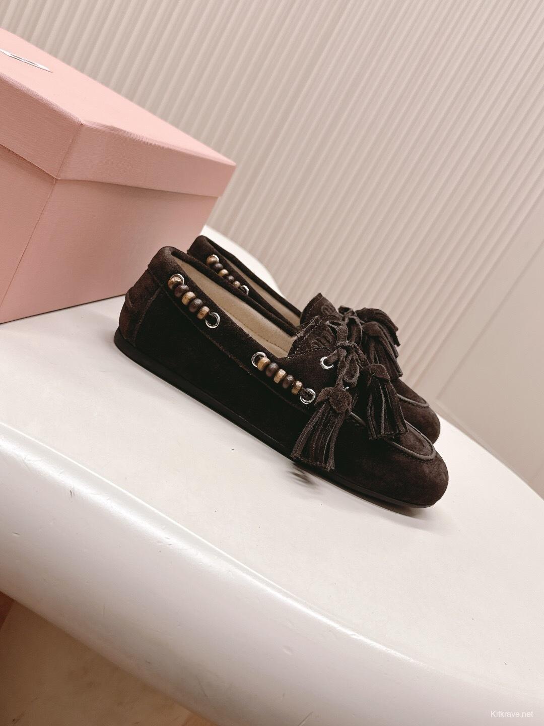 Miu Miu Fall/Winter 2025 Tassel Loafers Slip-On Shoes - LY00330